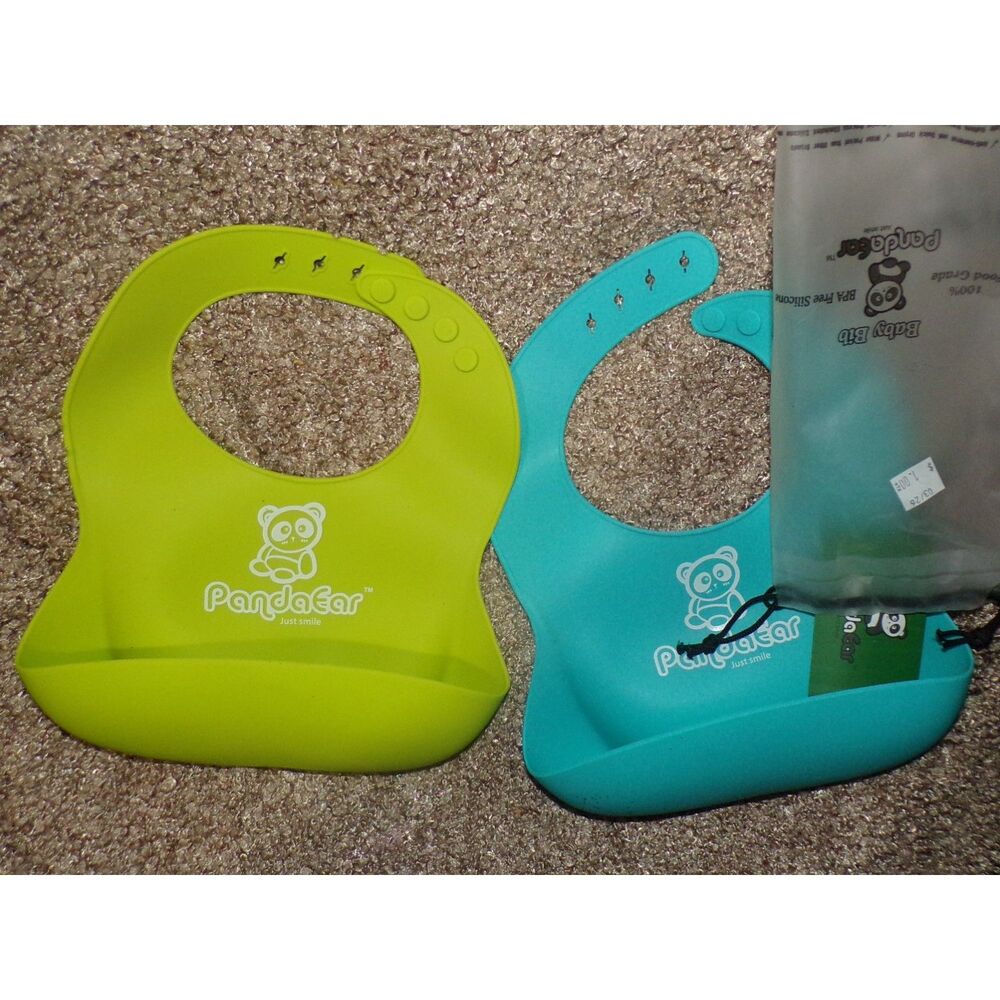 PandaEar Silicon Bib, Set of 2